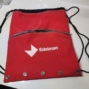 Vintage Heavy Duty Red Drawstring Bag